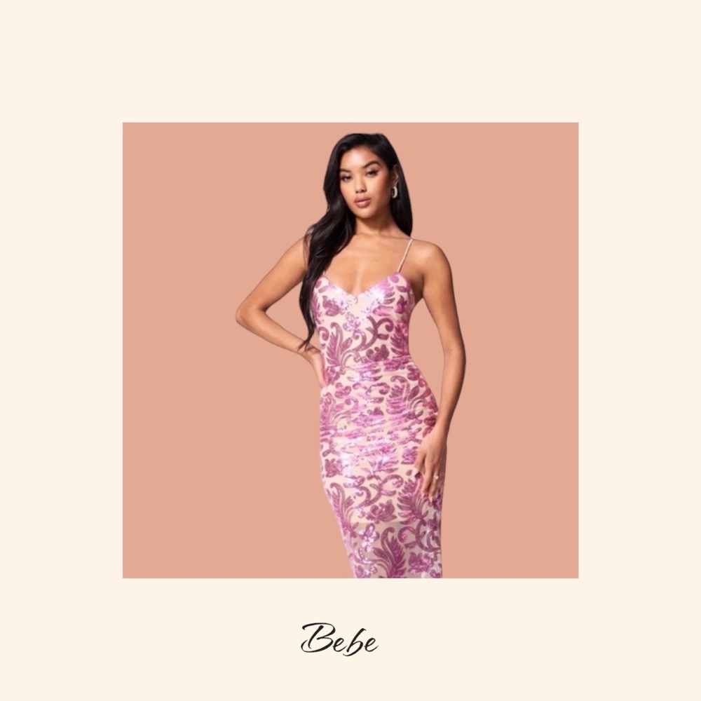 BEBE NWT Sparkle Mesh Midi Dress Retail Price 169$